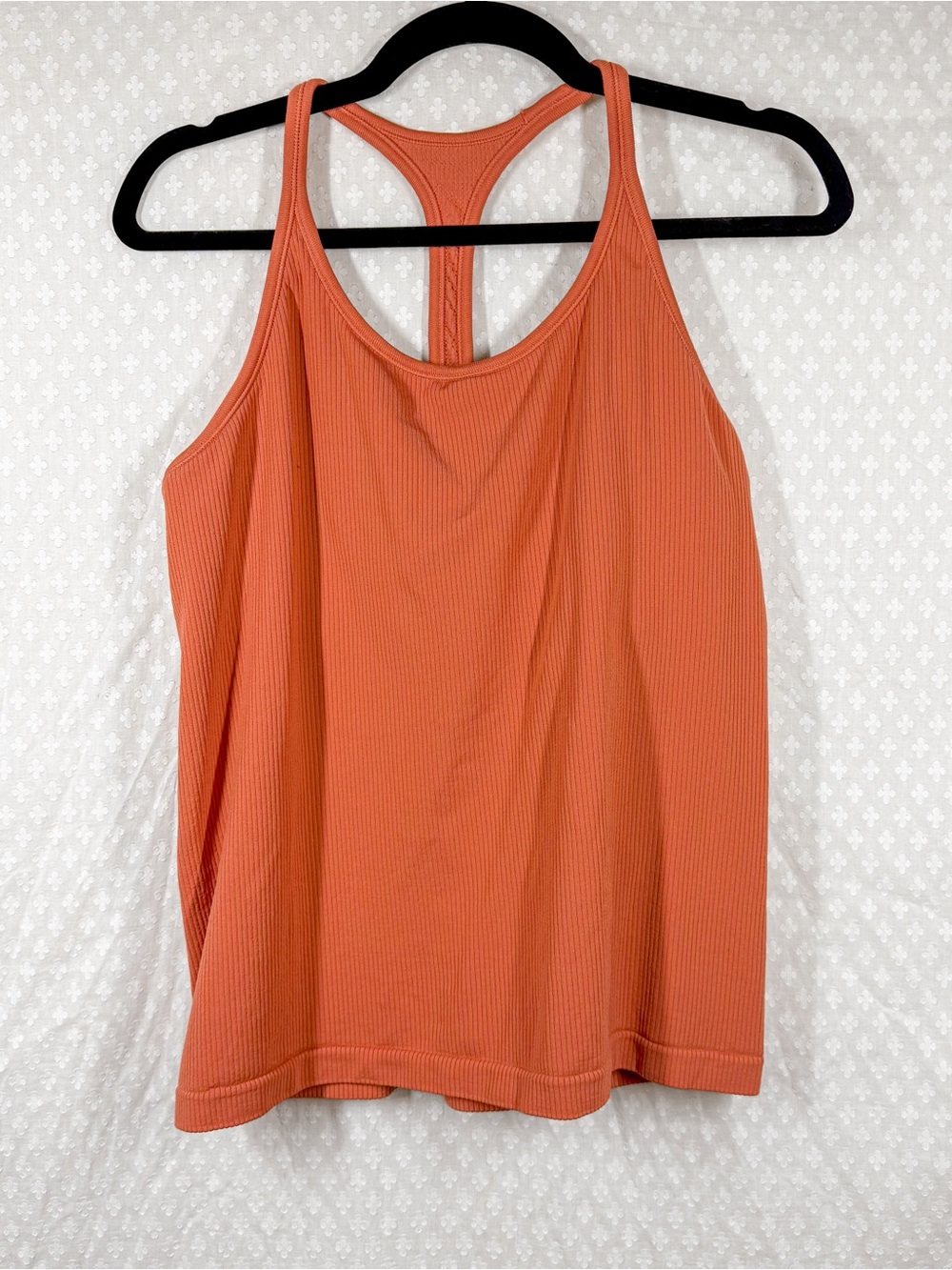 Athleta Orange Ribbed Racerback Tank Top